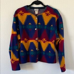 Vintage Biacci Southwestern Style Cardigan with Concho Buttons